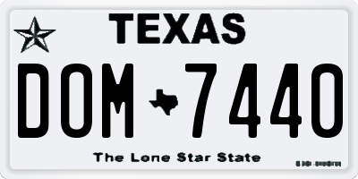 TX license plate DOM7440