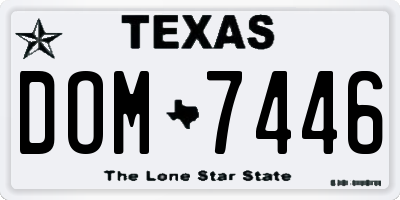 TX license plate DOM7446