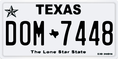 TX license plate DOM7448