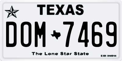 TX license plate DOM7469