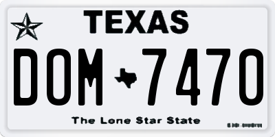 TX license plate DOM7470