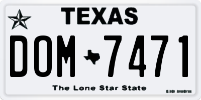 TX license plate DOM7471