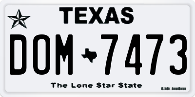 TX license plate DOM7473