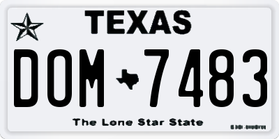 TX license plate DOM7483