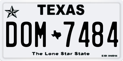 TX license plate DOM7484