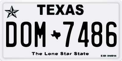 TX license plate DOM7486