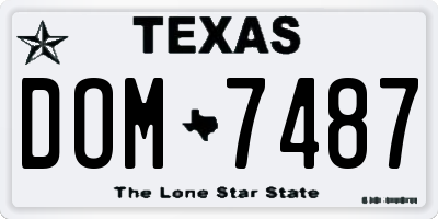 TX license plate DOM7487