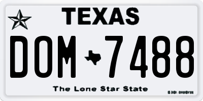TX license plate DOM7488