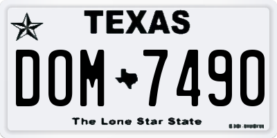 TX license plate DOM7490