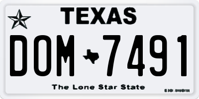 TX license plate DOM7491