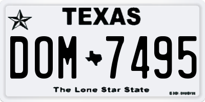 TX license plate DOM7495