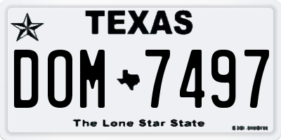 TX license plate DOM7497