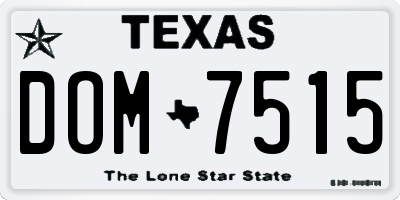 TX license plate DOM7515