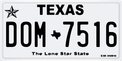 TX license plate DOM7516
