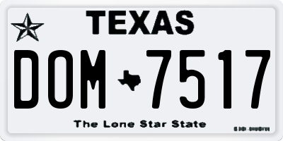 TX license plate DOM7517