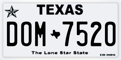 TX license plate DOM7520