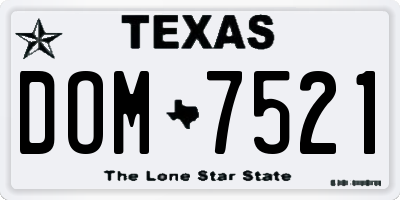 TX license plate DOM7521