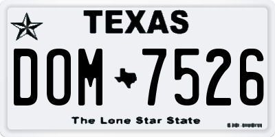 TX license plate DOM7526