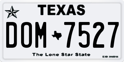 TX license plate DOM7527