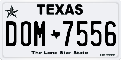 TX license plate DOM7556
