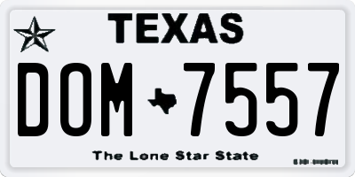 TX license plate DOM7557