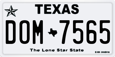 TX license plate DOM7565
