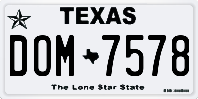 TX license plate DOM7578