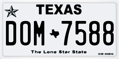 TX license plate DOM7588