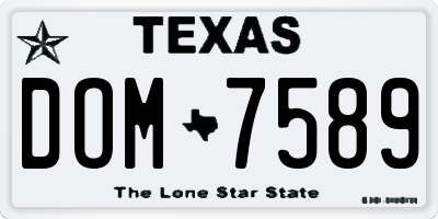 TX license plate DOM7589