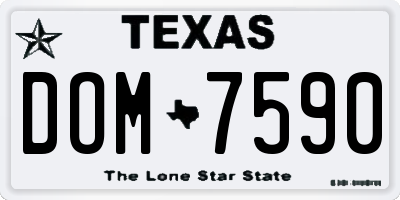 TX license plate DOM7590