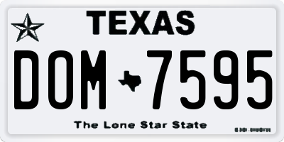TX license plate DOM7595