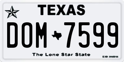 TX license plate DOM7599
