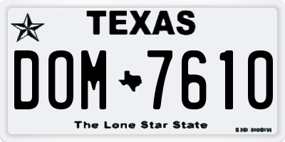 TX license plate DOM7610