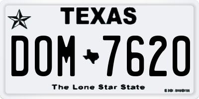 TX license plate DOM7620