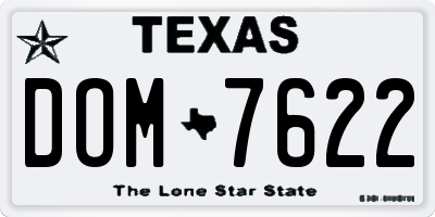 TX license plate DOM7622