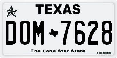 TX license plate DOM7628
