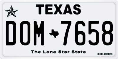 TX license plate DOM7658
