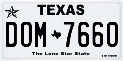 TX license plate DOM7660