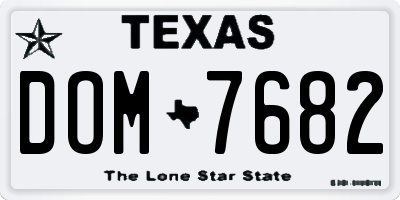 TX license plate DOM7682