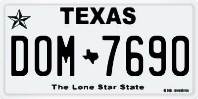 TX license plate DOM7690