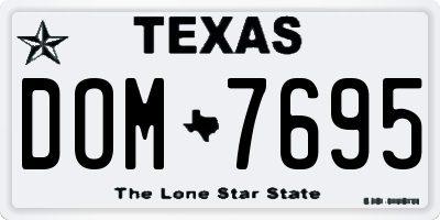 TX license plate DOM7695