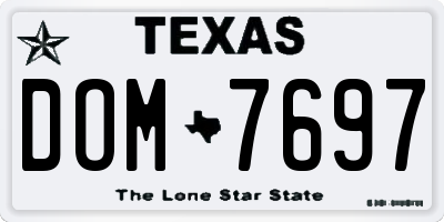 TX license plate DOM7697