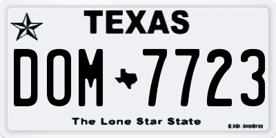 TX license plate DOM7723
