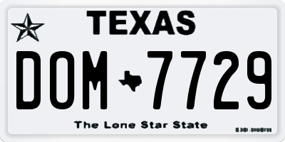 TX license plate DOM7729