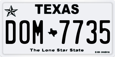 TX license plate DOM7735
