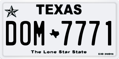 TX license plate DOM7771