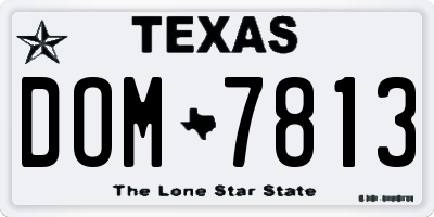 TX license plate DOM7813