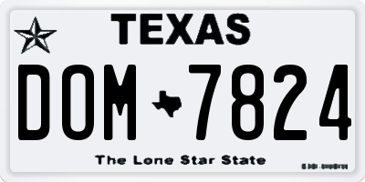 TX license plate DOM7824