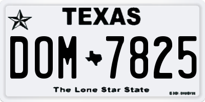 TX license plate DOM7825