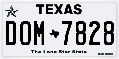 TX license plate DOM7828